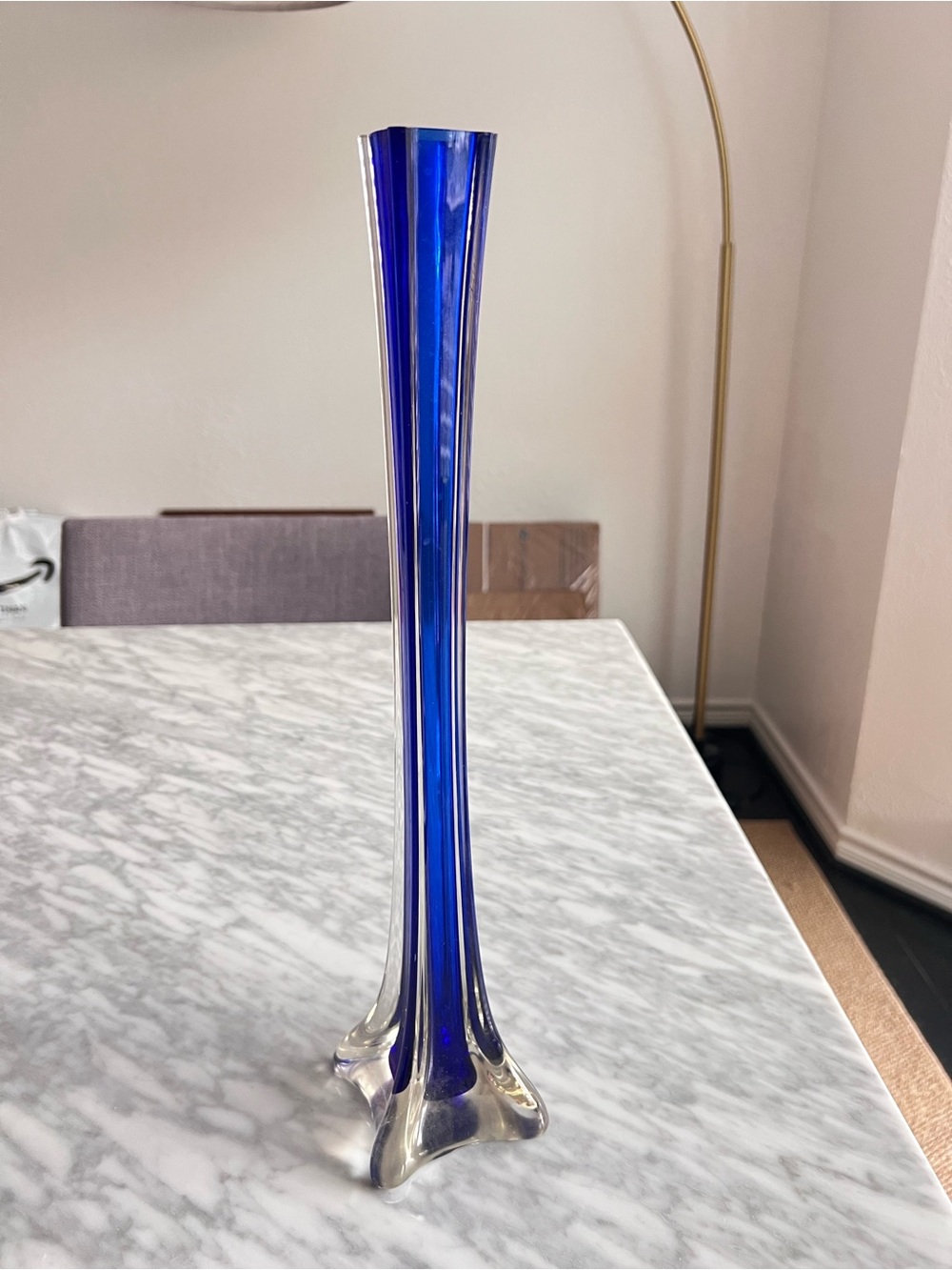 Vintage Cobalt Blue Bud Vase 15”